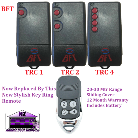 Bft Trc1-Trc2-Trc4 Garage Door & Gate Opener Remote